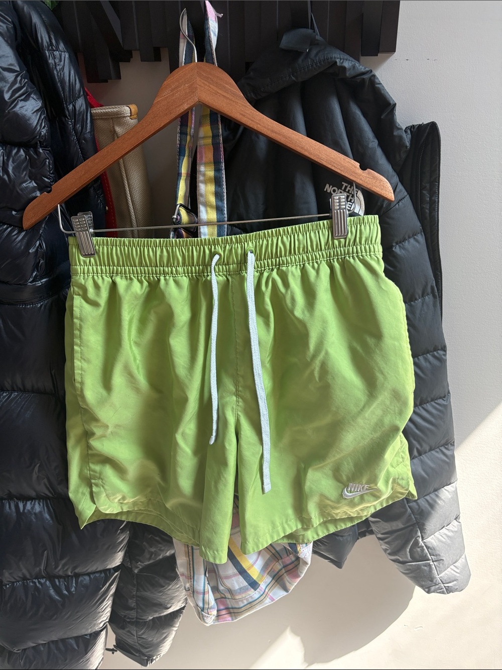 Nike Neon Lime Athletic Drawstring Shorts